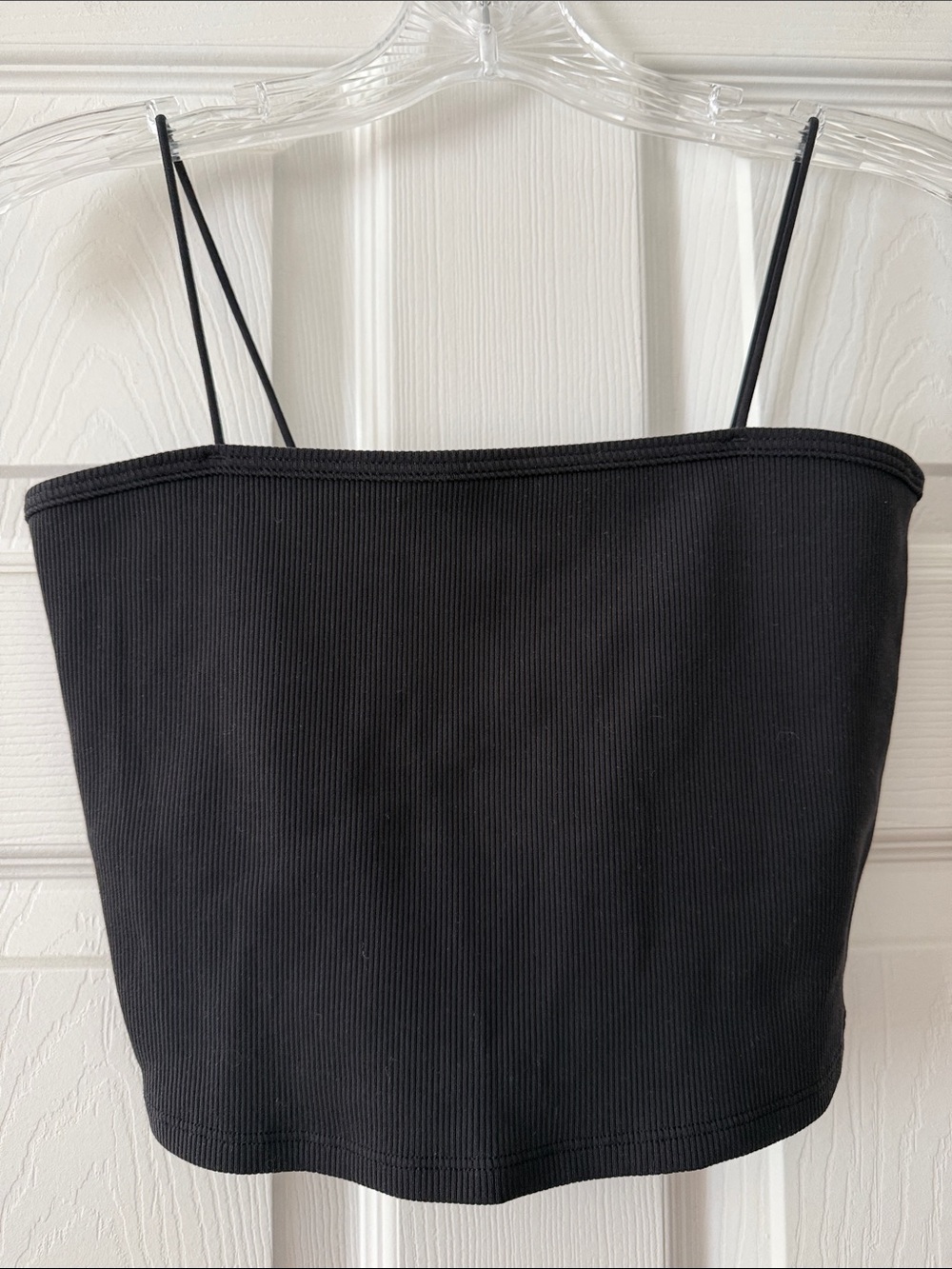 Alo Black Goddess Ribbed Bandeau Top Size Medium